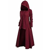 Umhang Kleid mit Kapuze Vintage Wasserfall Samtumhang Cape Vampir...