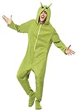 Kostüm Alien Grün mit Kapuzenoverall, Large