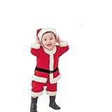Proumhang Kinder Weihnachts kostüme für Jungen Rot Mantel+Hosen+Hut...