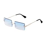 ADEWU Mode Randlose Sonnenbrille für Frauen Männer Retro Rechteck...