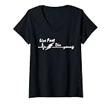 Damen Live Fast Die Young | Funny Gift T-Shirt mit V-Ausschnitt