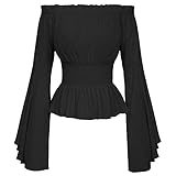 Belle Poque Damen Gothic Bluse Mittelalter Bluse Gothic Tops mit...