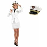 Fun Shack Weißes sexy Marine Matrosen Kostüm Damen, Karneval Kostüm...