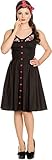 Hell Bunny Damen Kleid Lulu Cherry Blossom Swing Dress Schwarz M