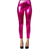 dressforfun 901008 Damen Metallic Leggings, glänzende Hose mit hoher...