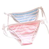Niedlicher japanischer Stil, blaue und rosa gestreifte Höschen Bikini...