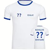 VIMAVERTRIEB® Herren Kontrast T-Shirt Schalke - Trikot mit Deinem...