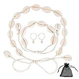 SwirlColor Choker Muschel, 1 Stück Einstellbare Mode Cowry Halskette...