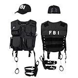 Black Snake® SWAT FBI Police Security Kostüm inkl. Einsatzweste,...