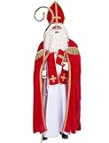 Heiliger Bischof Sankt Nikolaus Kostüm für Herren - Rot Weiß -...