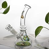 The7boX Kleine Glasbong 14,4 mm Wasser Pipe mit Chillum