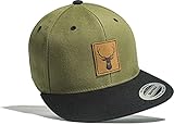 Cap Hirsch (Leder-Patch) Outdoor Cap Herren Flexfit Snapback - Basecap...