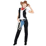 TecTake dressforfun Frauenkostüm Cowgirl | Stretch- Shirt + Weste +...