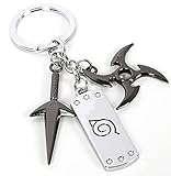 Vophifo Schlüsselanhänger mit Konoha Stirnbandplatte Shuriken Kunai