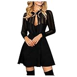 Damen Partykleid Kleider V-Ausschnitt Chiffon Abendkleider Langarm...