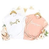 Braut und Trauzeugin Shirt, JGA T-Shirt für Frauen, Team Bride und...