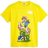 SUPER MARIO T Shirt, Tshirt Kinder Jungen (9-10 Jahre, Gelb)