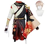 SOOYOOYOO Kaedehara Kazuha Cosplay Performance Kleidung mit Perücke...