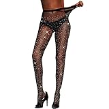 Verterosie Damenstrumpfhose mit Strass, Glitzerstrumpfhose für sexy...