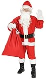 Foxxeo 9-teiliges Weihnachtsmann Nikolauskostüm Kostüm für Herren...