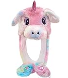 Laahoem Bewegliches Ohr Einhorn Hut Damen niedlich lustig Plüsch Hut...