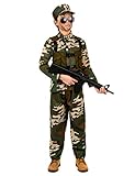Vegaoo - Soldaten-Kostüm für Jungen grün-braun-beige - 122/134 (7-9...