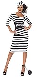 Smiffys Damen Sträfling Kostüm, Kleid, Taillenmieder und Mütze,...