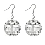 NORK Discokugel-Ohrringe, 20 mm, 70er-Jahre, Silber,...