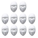 MATANA 10 Weiße Masken aus Pappe zum Bemalen (24x18cm) -...