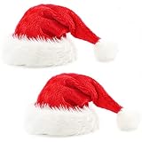 Windskids Weihnachtsmütze Unisex Rot Dickes Plüschfutter Santa Hat...