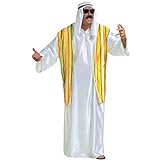 Scheich Kostüm Araber Scheichkostüm weiß XL (54) Orient...