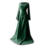 Briskorry Damen Langarm Mittelalter Kleid Gothic Viktorianischen...