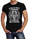 Neverless® Herren T-Shirt Spruch Lieber EIN Wolf Odins als EIN Lamm...