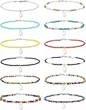 JeweBella 8-12 Stück Bunte Choker Halskette mit Perlen für Damen...