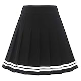 Dressystar Damen Dehnbar Faltenrock Schulmädchen Solide Skater Tennis...