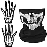 Balinco Skelett Maske + Skelett Handschuhe | Gesichtsmaske | Totenkopf...