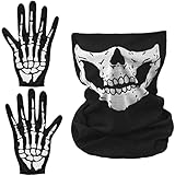 Balinco Skelett Maske + Skelett Handschuhe | Gesichtsmaske | Totenkopf...