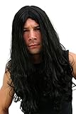 WIG ME UP - LM-155-P103 Perücke: Black Metal Headbanger Matte Mähne...
