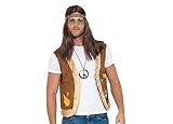 shoperama 60er 70er Jahre Hippie Weste mit Kunstfell Besatz Damen...