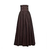 BLESSUME Steampunk Rock Lang Mittelalter Gothic High Taille Skirt (L,...