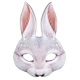 Boland 56734 - Halbmaske Hase, realistischer Druck, Maske mit Gummizug...
