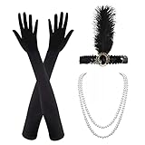 VIKSAUN 1920 Zubehör Set, 1920s Kostüm Damen Flapper Accessoires...