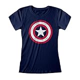 Marvel Avengers Assemble Captain America Distressed Shield T Shirt...