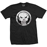 T-Shirt # M Black Unisex # Punisher Metal Badge