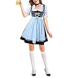 Briskorry Damen Bier Oktoberfest Trachtenkleid Kleid Midi Dirndl Bluse...