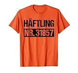 Häftling Verkleidung Orange Gefangener Outfit Fastnacht T-Shirt
