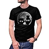 B&S Boutique Shadow Puppets Moon Bert Ernie Herren Schwarz T-Shirt...