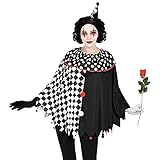Widmann - Kostüm Harlekin, Poncho, Zirkus, Clown, Karneval,...