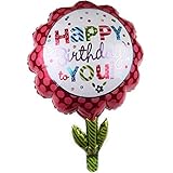 DIWULI Happy Birthday Ballon Blume - Happy Birthday Luftballon,...