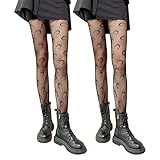 SERAPHY 2 Paar Strumpfhose Damen Muster Sexy Netzstrumpfhose Jacquard...